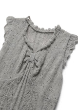 Ribbon sleeveless knit_gray