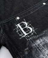 BBD アングザイエティ スモーク グラフィック デニム ジャケット (Black)