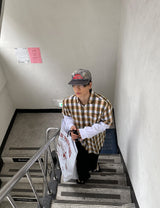 No.1255 T check half SHIRT (3color)