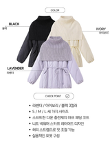 Neck warmer scarf layered half-down jacket