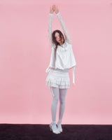 CORSAGE PUFF BLOUSE [IVORY]