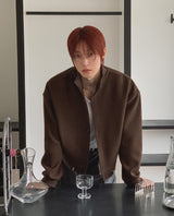 Sven Suede High-Neck Cardigan