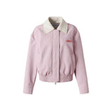 Why Berry 22AW "Pull Girl Leather Jacket"ピンクショルダークッションレザージャケットアメリカンショートコートジャケット