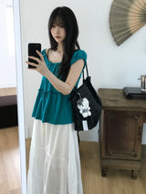 Punching Shirring T-shirt (2 colors)