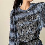 ENK ヒップストリート ダンガラ リブ ロングスリーブ Tシャツ