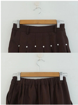 スタッズ プリーツ ミディ スカート (BROWN, BLACK 2COLORS!)