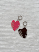 VANLENTINE HEART BRUSH KEYRING (PINK)