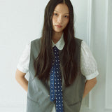DOT pattern slim tie (navy)