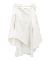 Corduroy Chiffon Unbalanced Midi Skirt