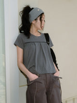 Dot Flared Tee (Charcoal)