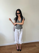 dot frill pants