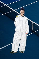 STRIPE SPORTY PULLOVER JACKET WHITE