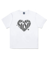 Siisii Heart Printing Short Sleeve T-Shirt White