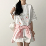 3st Digital Printed Short Sleeve T-Shirt #TeddyBear #Ballerina #Ribbon