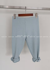 Frill Half-length Ribbed Leggings Pants