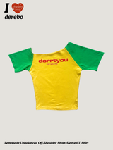 レモネードアンバランスオフショルダーショートスリーブTシャツ