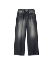 Rough Cat Brush Wide Denim Pants