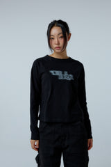 EEERRR Distorted Logo raglan long sleeve (Black)