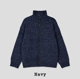 Stack High Neck Button Knit Cardigan