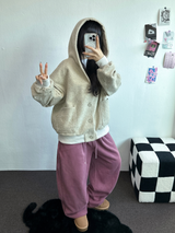 TERRY SHEEP🐑☁🤎HOODIE CARDIGAN JACKET 🤎💛🖤3COLOR