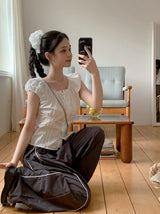 #KD Nylon Line Banding Wide Track Pants (3color)