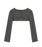 Layered Bolero Wool Jacket / Grey