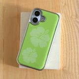 [Epoxy] hibiscus(lime) silver bumper case