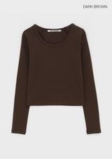 [B-BASIC] スタンダードナグランUネック長袖Tシャツ (2サイズ)