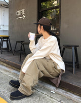 クルーウォッシュドバックアンダーポケットカーゴパンツ
