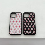 strawberry pattern glossy glass bumper case (black)