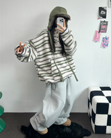 フリースピッカブル ❤ハーディーサークルラインバルーンロングスウェットパンツ🤎🩶🖤3COLOR