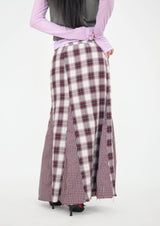 vintage check skirt red ver.