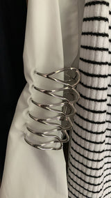 Metal silver fork hair claw