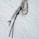Wire Form Fishbone Charm Keychain