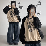 Polka Dot Raglan Color-Block Sweatshirt (4 colors)