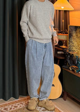 [virstyle original] INKKI two tuck Balloon Tapered Denim Pants 4COLOR