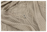 Vintage Knit Balaclava Hood Cardigan Set