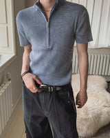 4D Garments Washed Half-Zip Knit