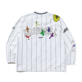 STRIPE SPORTY PULLOVER JACKET WHITE