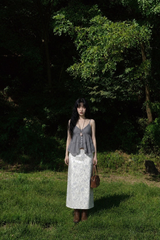 LACE BREEZE BUTTON CAMI TOP (WHITE, VIOLET GRAY 2COLORS!)