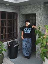 Skelader cargo denim pants (light blue)