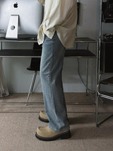 ASCLO Brush Wash Semi Wide Denim Pants (3color)