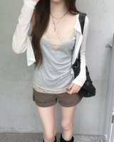 コットンロールアップショートパンツ