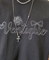 VENTIQUE リボン刺繍Tシャツ 3color