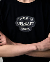 [UPDRAFT]APPLIQUE COTTON T-SHIRT BLACK