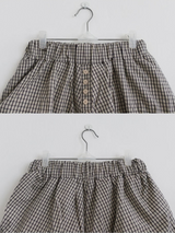 レトロ チェック パフ ブルマー (BEIGE, BLACK 2COLORS!)
