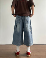 Flat 7-Part Denim Pants