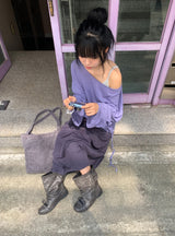 ロエル サマー シースルー ディープ Vネック ロング スリーブ ティー