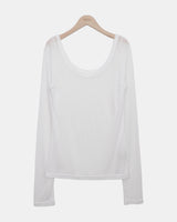 Biljeun Deep U-Neck Long-Sleeve T-Shirt