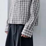 ボクシー チェック クロップド シャツ
